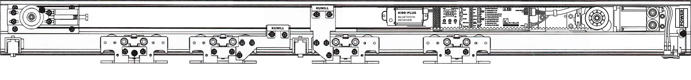 KUNILL wireframe ระบบประตูอัตโนมัติ โครงสร้างภายใน